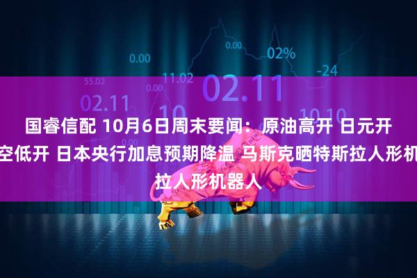 国睿信配 10月6日周末要闻：原油高开 日元开盘跳空低开 日本央行加息预期降温 马斯克晒特斯拉人形机器人